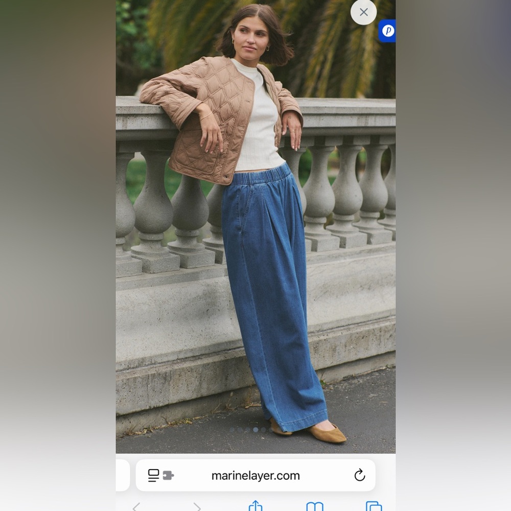 Marine Layer Denim Allison wide leg trousers